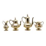 A cased Victorian silver four piece tea service