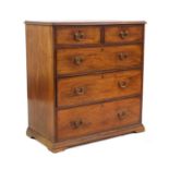 A mahogany chest of drawers,