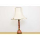 A marble and gilt bronze mounted Corinthian column table lamp,