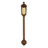 A Victorian oak stick barometer,