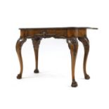 A George II style walnut card table,