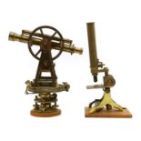 A brass transit theodolite