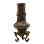 A Japanese bronze vase,