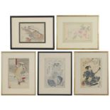 A group of Japanese woodblock pictures,