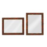 A pair of lacquered mirrors,