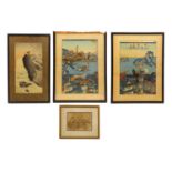 A group of Japanese woodblock prints,
