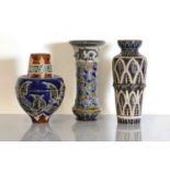 Three Doulton Lambeth stoneware vases,
