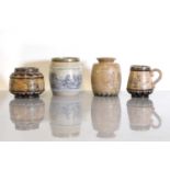 Four Doulton Lambeth stoneware items,