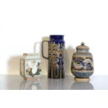 Three Doulton Lambeth stoneware items,