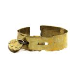 A brass dog collar,