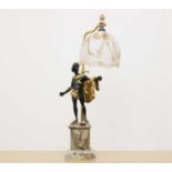 A bronze figural table lamp,