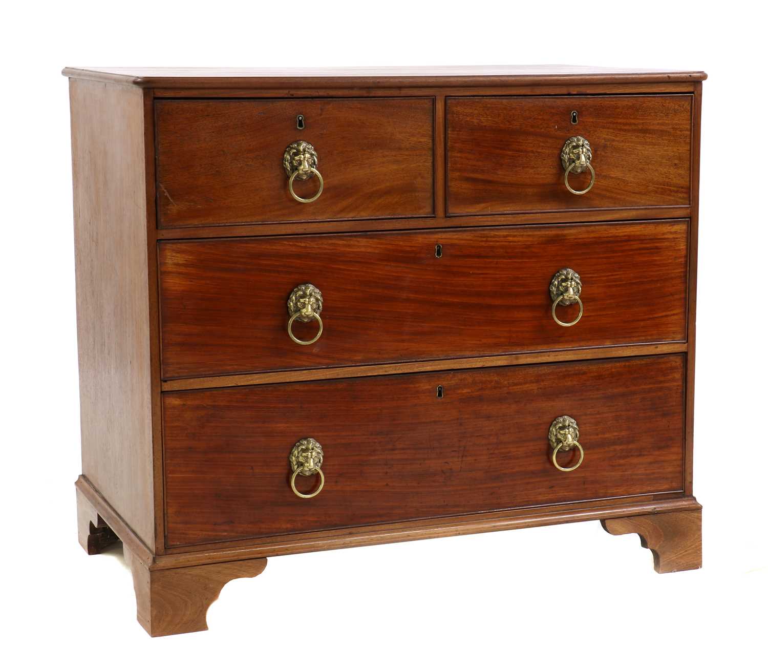 A mahogany chest of drawers