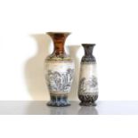 Two Doulton Lambeth stoneware vases,