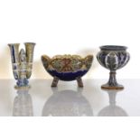 Three Doulton Lambeth stoneware vessels,
