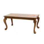 A rosewood and ivory-inlaid low table