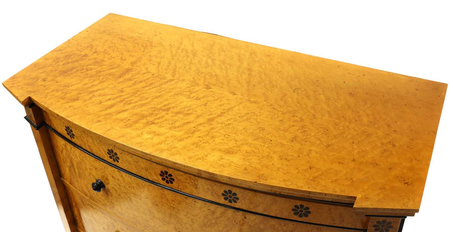 A Biedermeier style birds eye maple chest of drawers, - Image 4 of 5