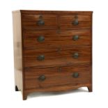 An Edwardian satinwood and mahogany chest,