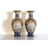 A pair of Doulton Lambeth stoneware vases,