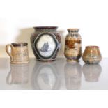 Four Doulton Lambeth stoneware items,