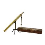 A brass single draw telescope,