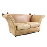 A knoll end leather sofa,
