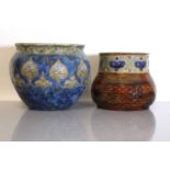 A Royal Doulton and a Doulton Lambeth stoneware jardinière,