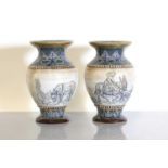 A pair of Doulton Lambeth stoneware vases,