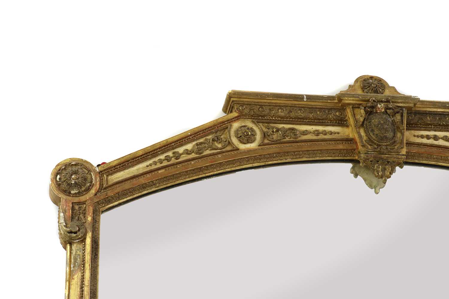 A large Victorian giltwood and gesso overmantel mirror - Image 3 of 5