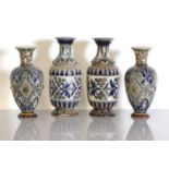 A pair of Doulton Lambeth stoneware vases,