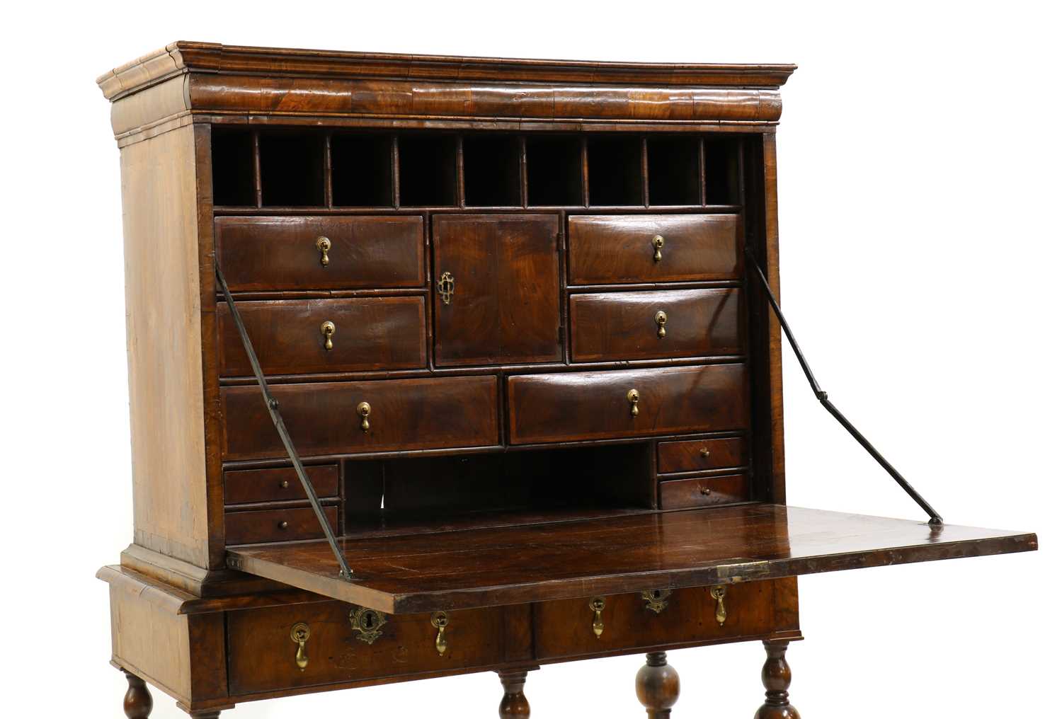 A William and Mary walnut cabinet on stand, - Image 3 of 4