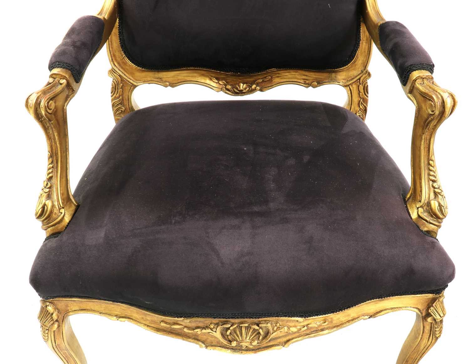 A near pair of giltwood armchairs, - Image 5 of 6