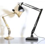 A Herbert Terry cream and black painted anglepoise lamp,