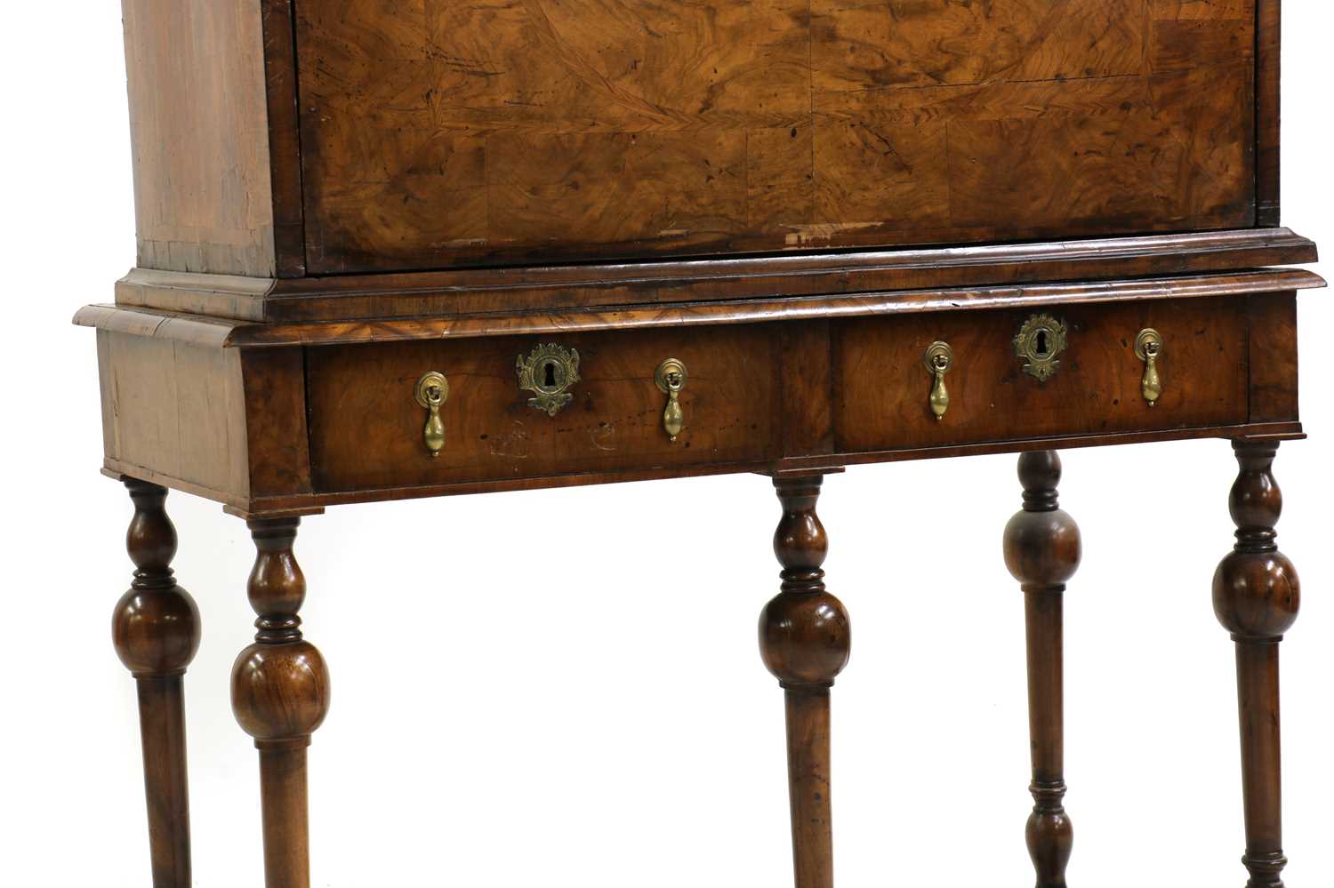 A William and Mary walnut cabinet on stand, - Image 4 of 4