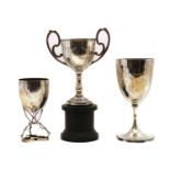 A group of three Indian silver trophies,