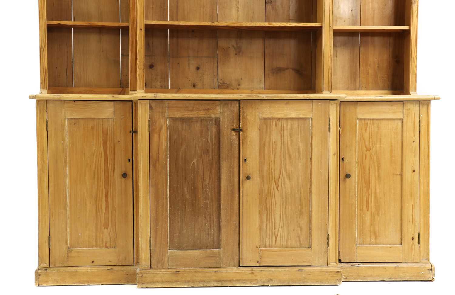 A Victorian breakfront pine dresser - Image 3 of 7