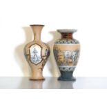 A Doulton Lambeth and a Royal Doulton stoneware vase,