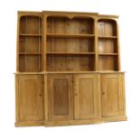 A Victorian breakfront pine dresser