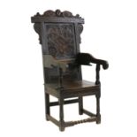 An oak Wainscot chair,