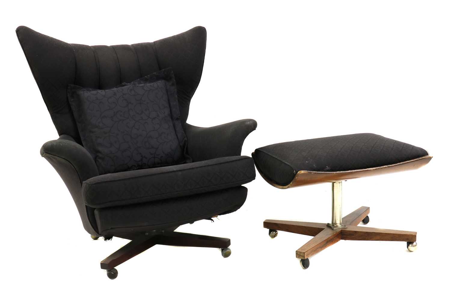 A G Plan Model 6250 'Blofeld' swivel chair and footstool, - Image 2 of 8