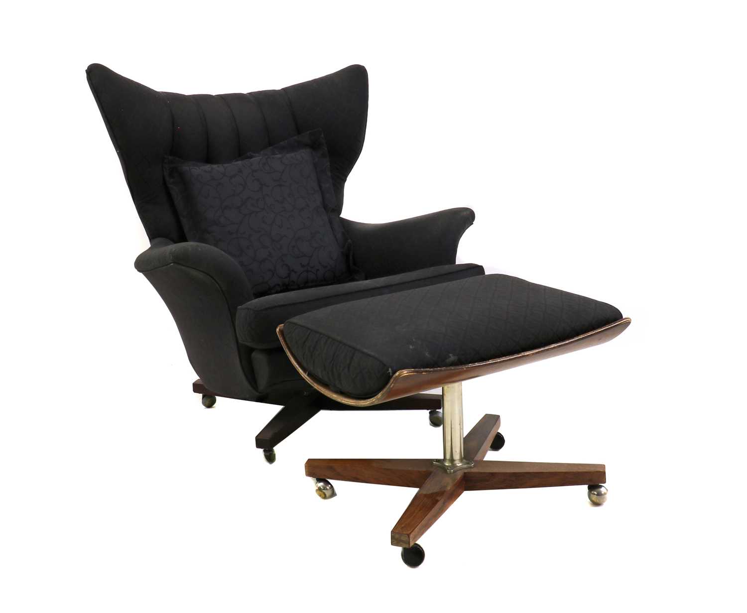 A G Plan Model 6250 'Blofeld' swivel chair and footstool,