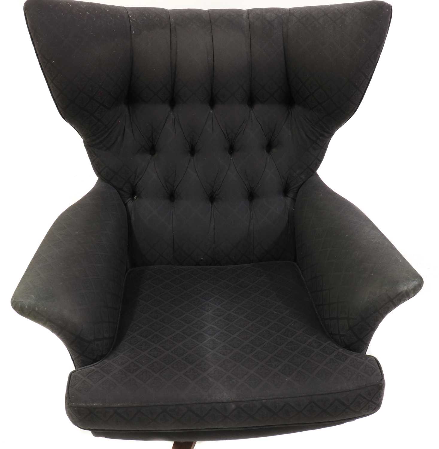 A G Plan Model 6250 'Blofeld' swivel chair and footstool, - Image 7 of 8