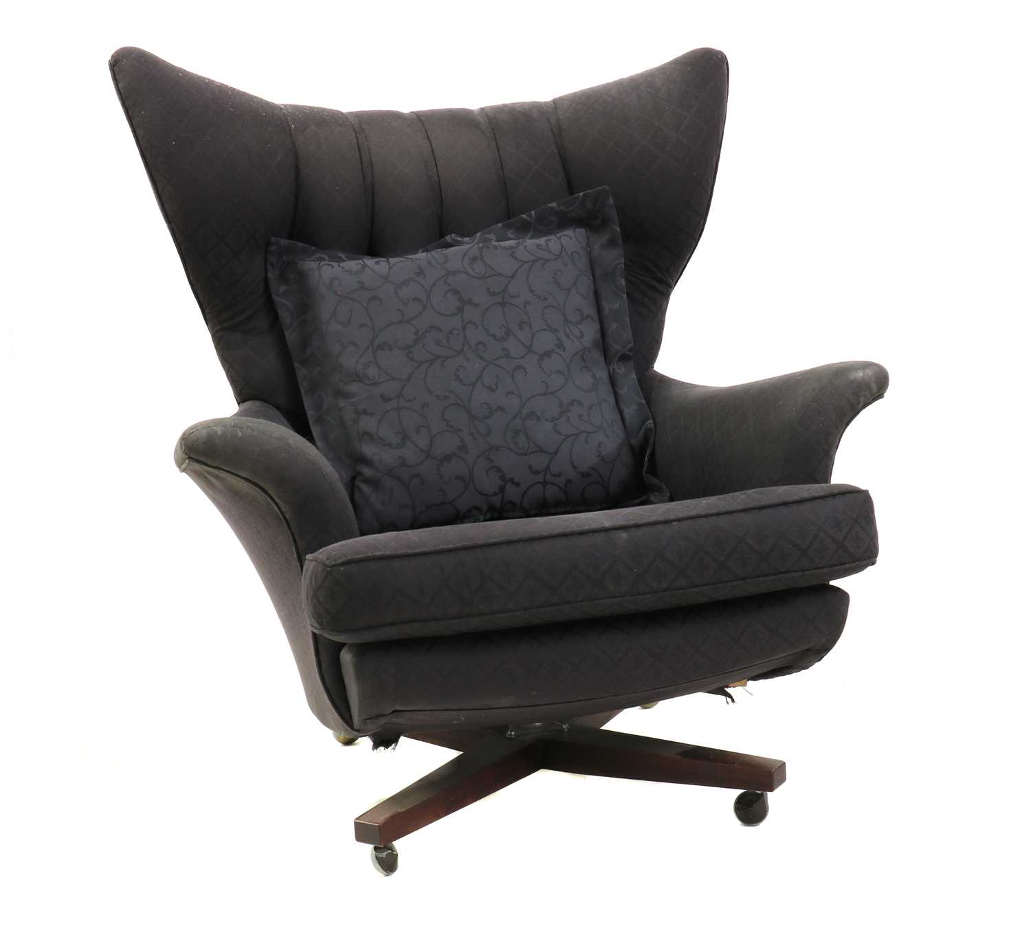 A G Plan Model 6250 'Blofeld' swivel chair and footstool, - Image 3 of 8