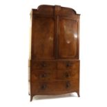 A mahogany linen press