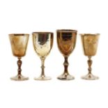 A pair of silver goblets