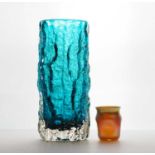 A Whitefriars Kingfisher Blue Bark vase