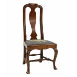 A walnut side chair,