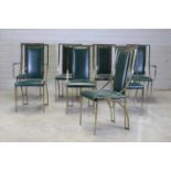 A set of eight Italian brass-lacquered dining chairs,