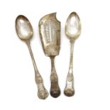 Two Victorian silver serving spoons