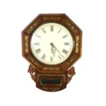 A Victorian mahogany wall clock,