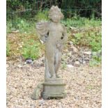 A composite stone cherub,